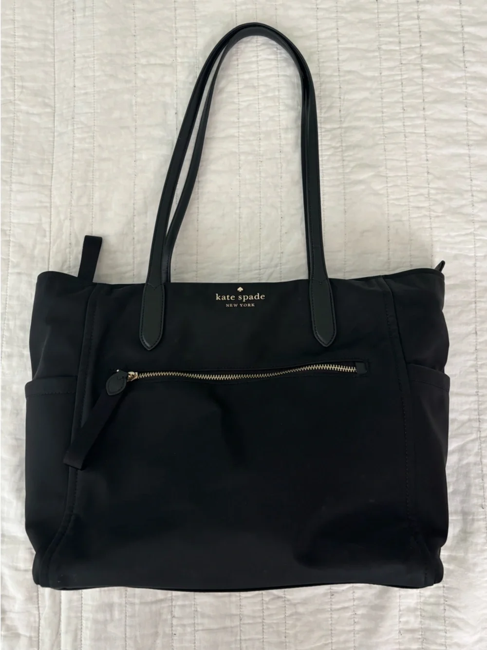 Kate Spade Chelsea Black Nylon Tote Bag with Multiple Pockets - Picture 1 of 14